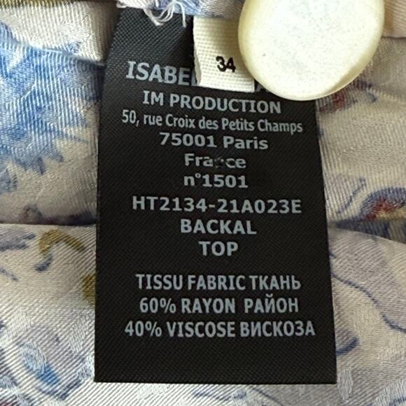 Isabel Marant Étoile Floral Side Button Long Sleeve EU 34/US 4  Shirt MSRP $490 - Picture 10 of 11